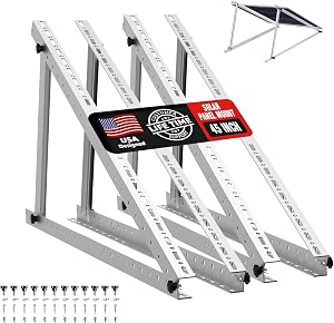 Solar Panel Mount Brackets, 2 Sets 45 inch Adjustable with Foldable Tilt Legs, Suitable fo