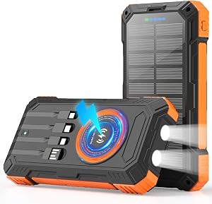 Solar Charger Power Bank 49800mAh Wireless Portable Phone Charger, 22.5W QC3.0 Fast Chargi