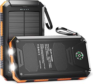 YELOMIN 38800mAh Solar Power Bank, Portable Charger USB-C Fast Charging Compatible with iP